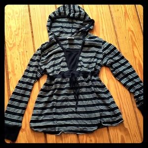 Striped maternity hoodie large